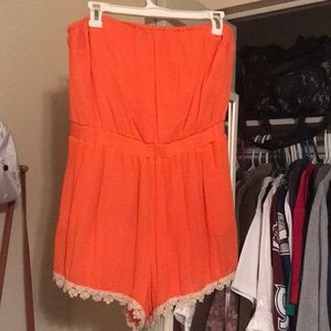 Strapless romper